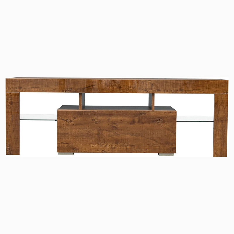 TV Stand with LED Lights Open Shelf Console Storage Table Furniture & Decor A - DailySale
