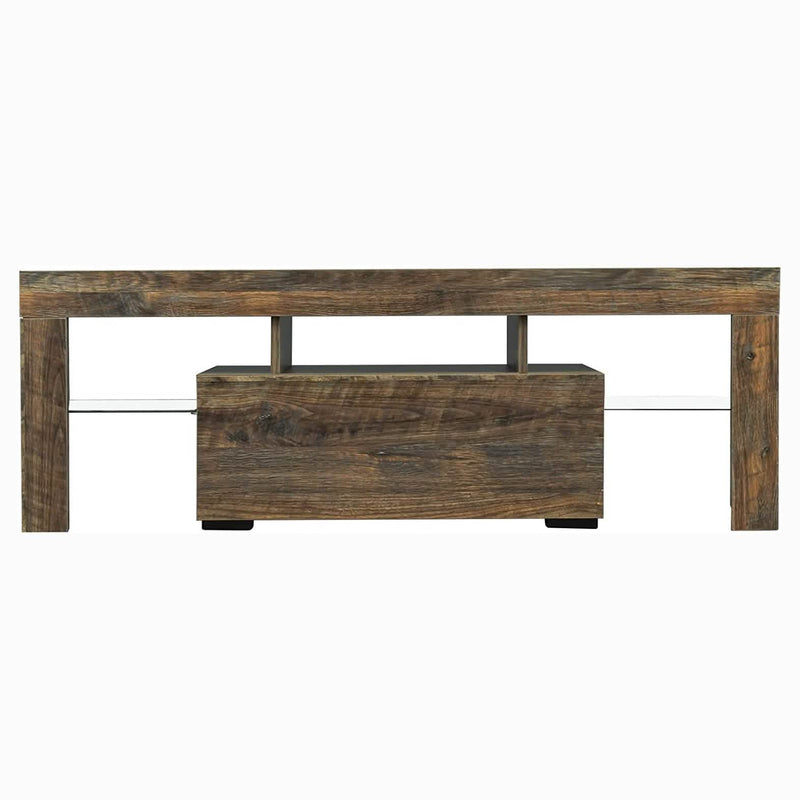 TV Stand with LED Lights Open Shelf Console Storage Table Furniture & Decor B - DailySale
