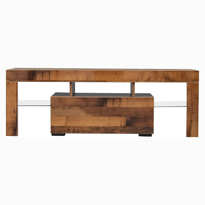 TV Stand with LED Lights Open Shelf Console Storage Table Furniture & Decor C - DailySale