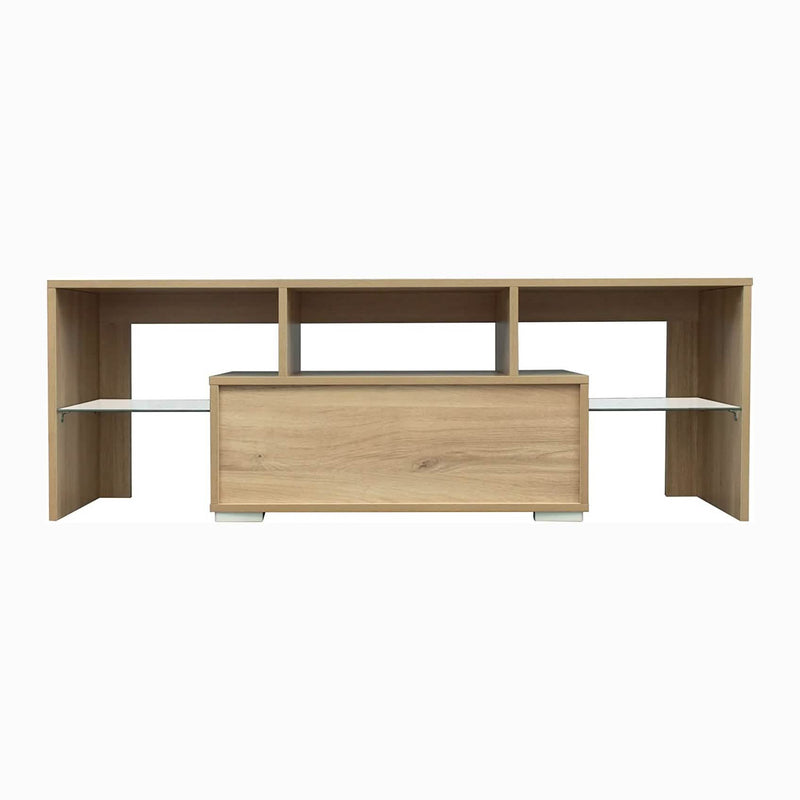 TV Stand with LED Lights Open Shelf Console Storage Table Furniture & Decor F - DailySale