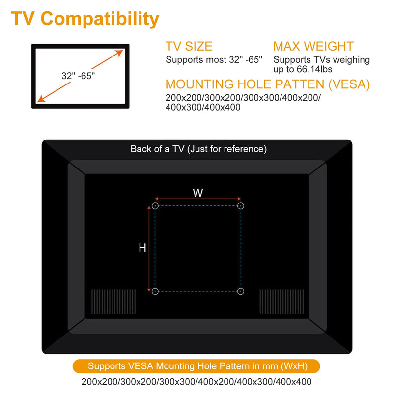 TV Wall Mount Bracket Support 32-65 inch Flat TV TV & Video - DailySale