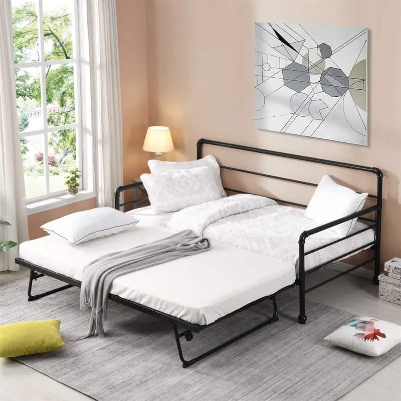 Twin Size Daybed with Adjustable Trundle Furniture & Decor - DailySale