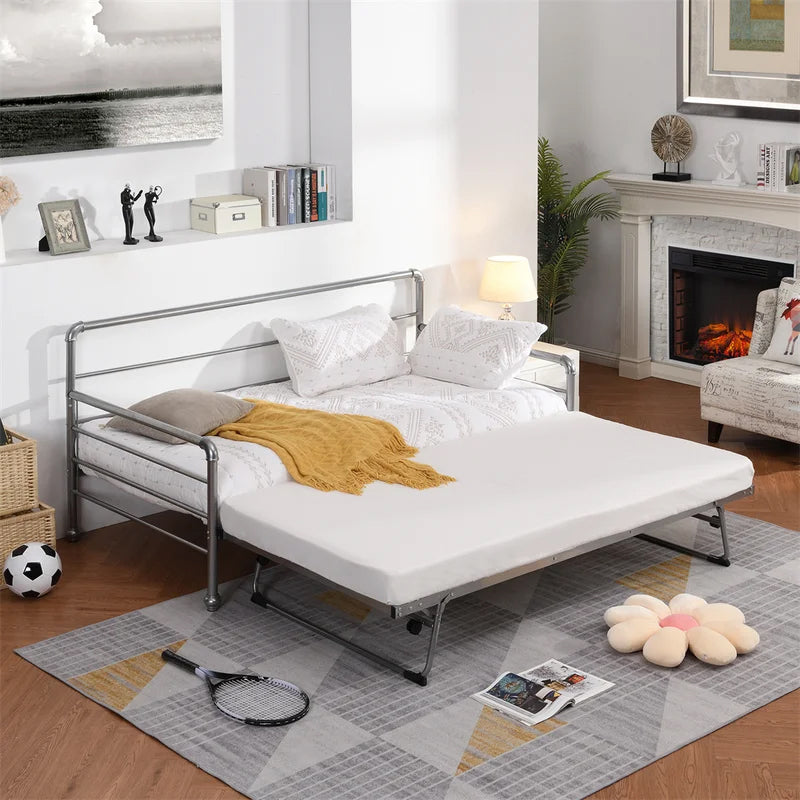 Twin Size Daybed with Adjustable Trundle Furniture & Decor - DailySale