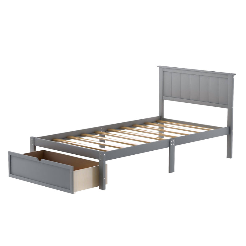 Twin Size Platform Bed with Storage