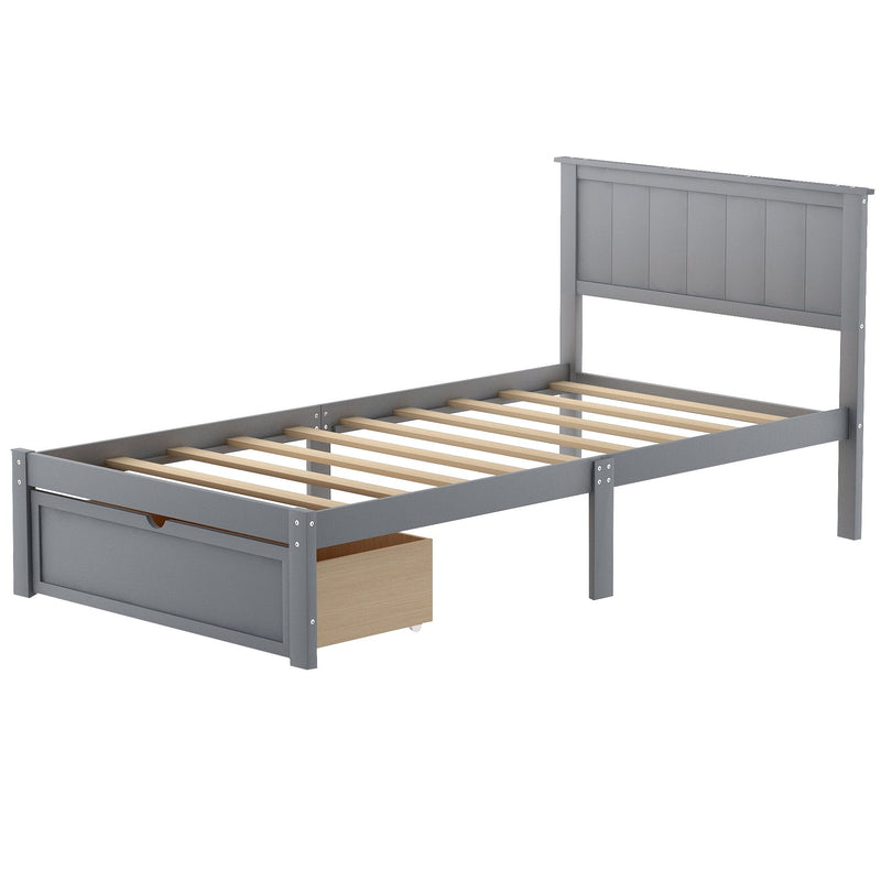 Twin Size Platform Bed with Storage