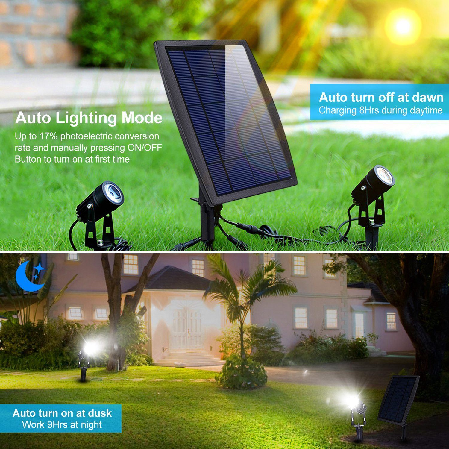 Twin Solar Spotlight Outdoor Light Outdoor Lighting - DailySale