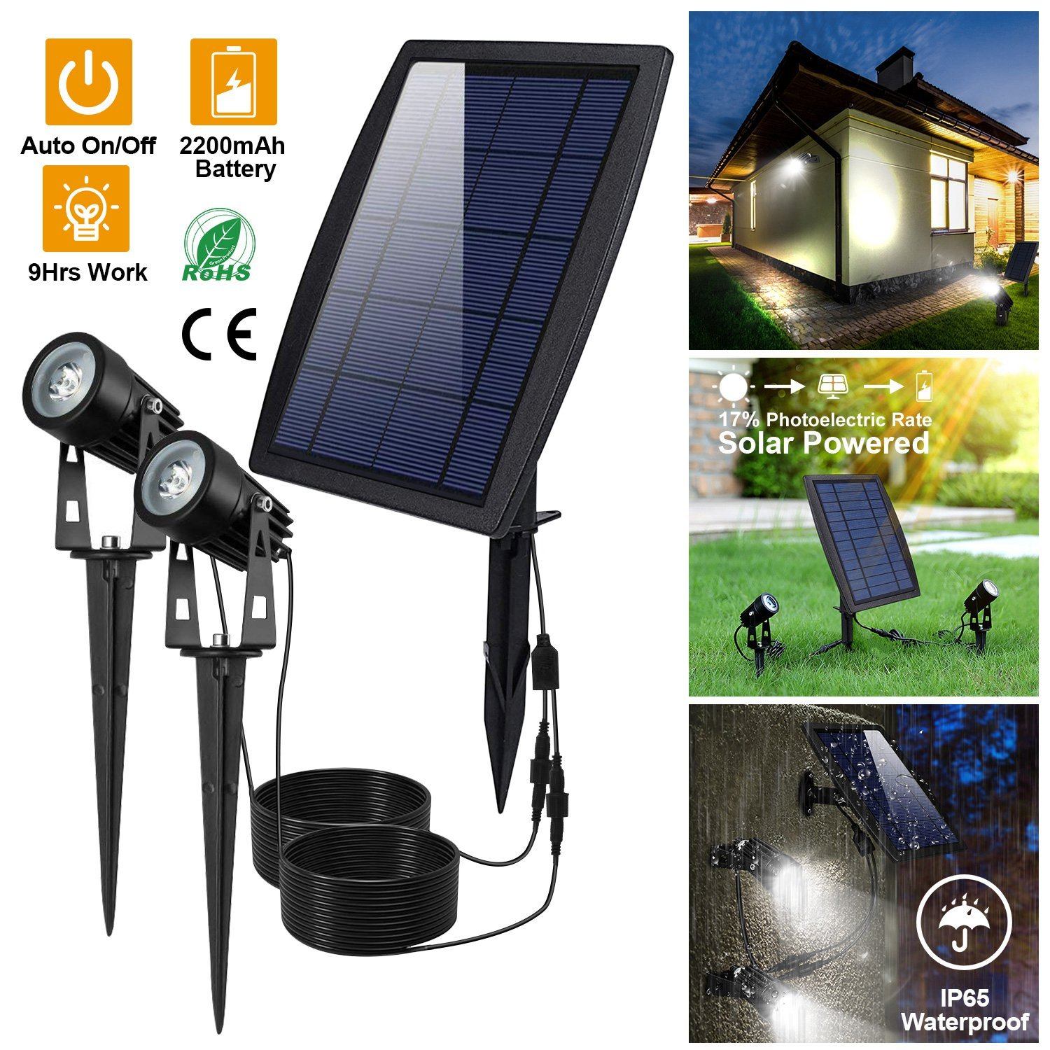 Twin Solar Spotlight Outdoor Light Outdoor Lighting - DailySale