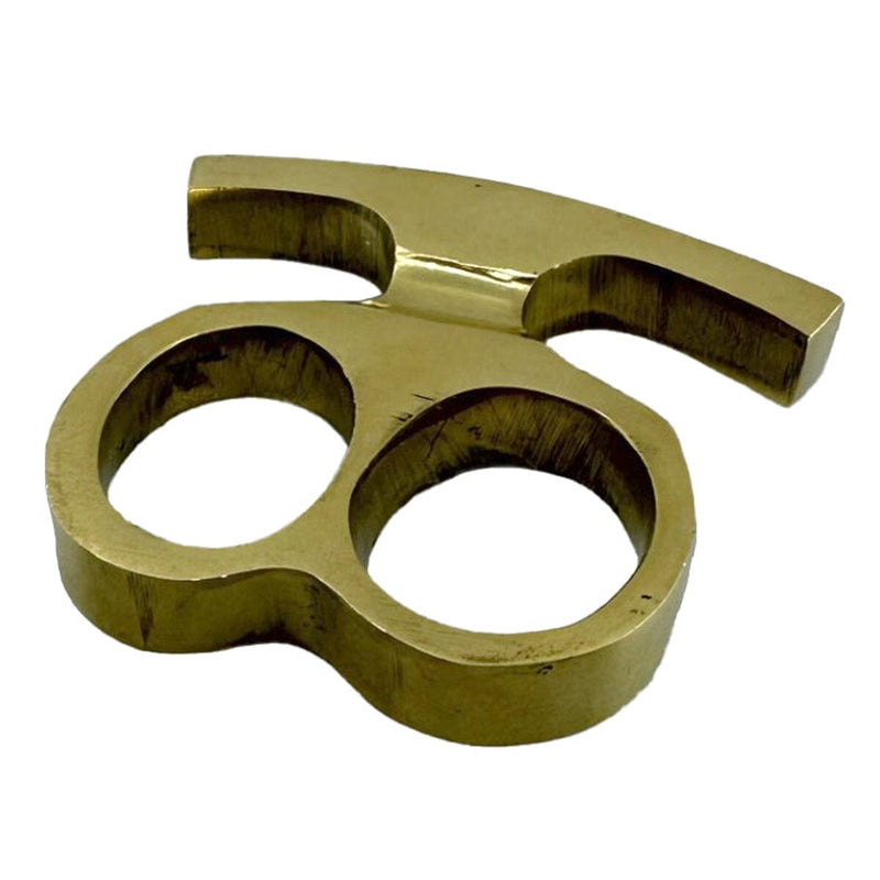 Top view of upside down Two Finger Heavy Brass Knuckle