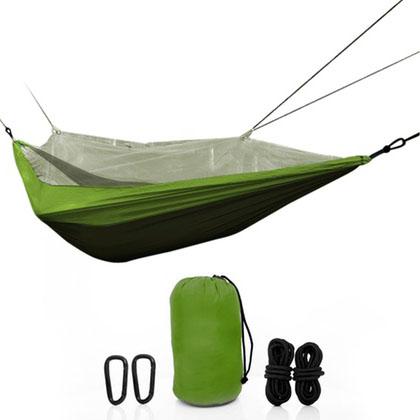 Two-Person Parachute Hammock with Built-in Mosquito Net & Carry Pouch