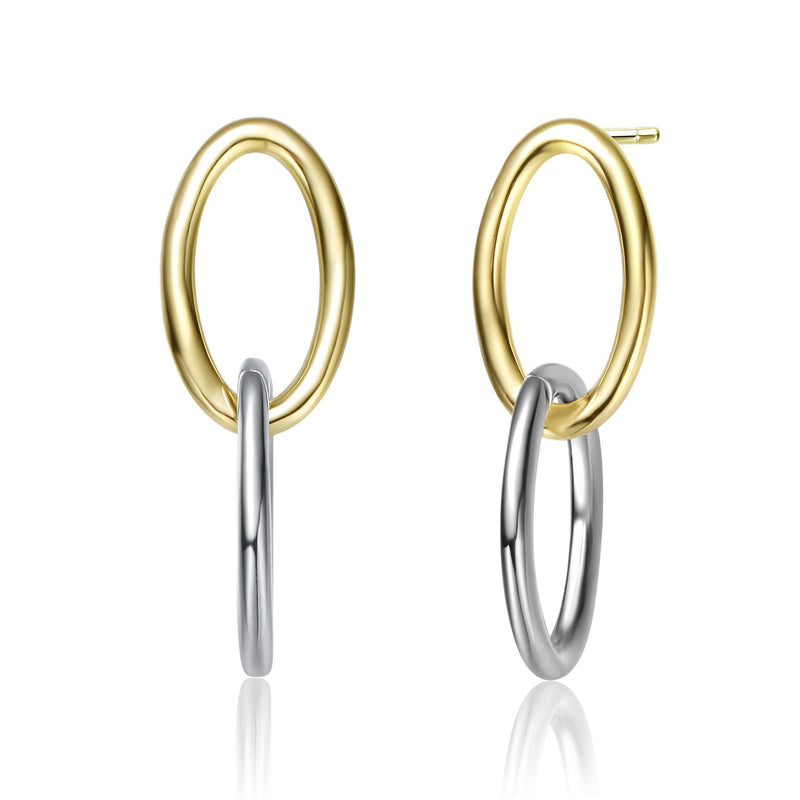 Two Tone Plated Dangle Earrings Earrings - DailySale