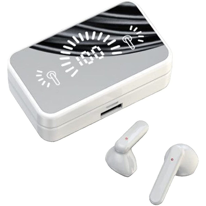 TWS Bluetooth 5.1 Earphones Mirror Screen Display Headphones & Audio White - DailySale
