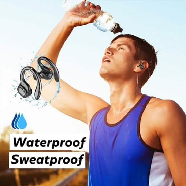 TWS Bluetooth Earphones with Microphones Sport Ear Hook LED Display Headphones & Audio - DailySale