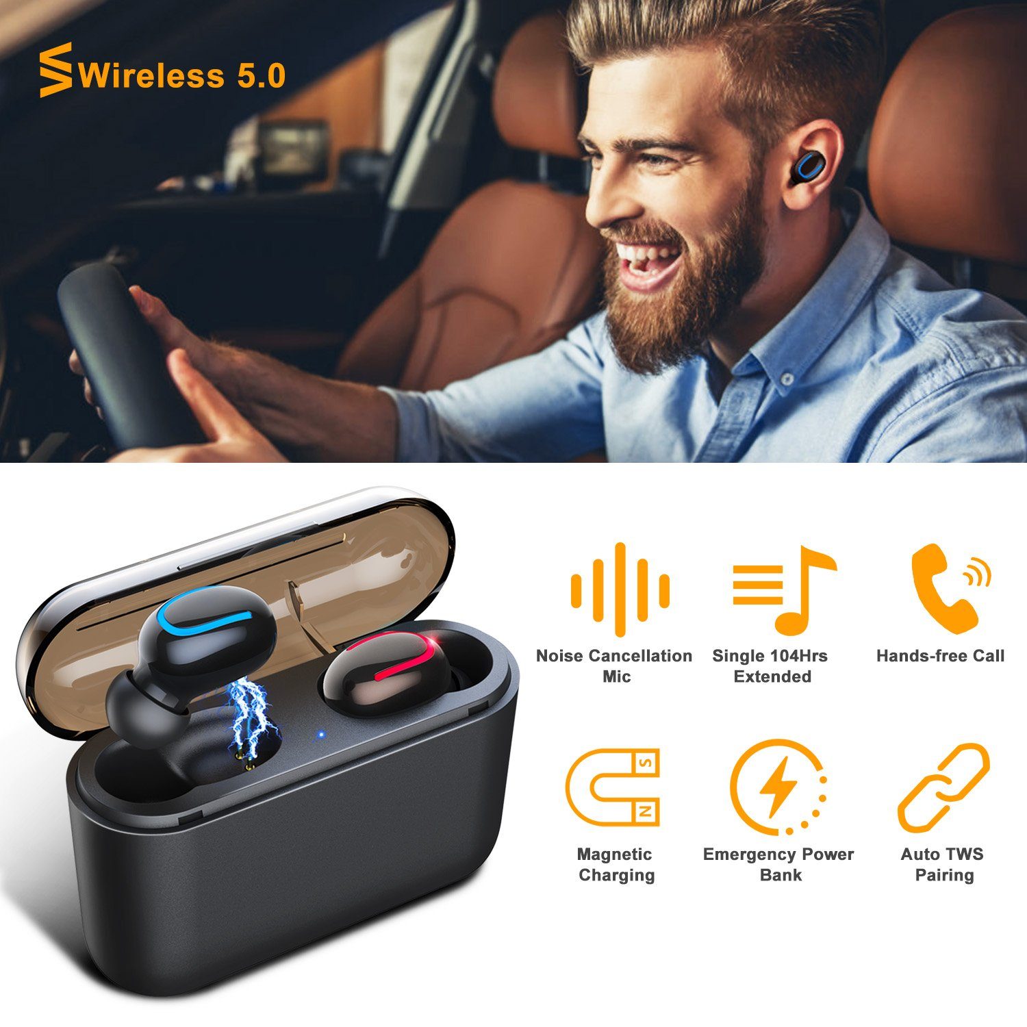 TWS Wireless 5.0 Earbuds Headphones & Audio - DailySale