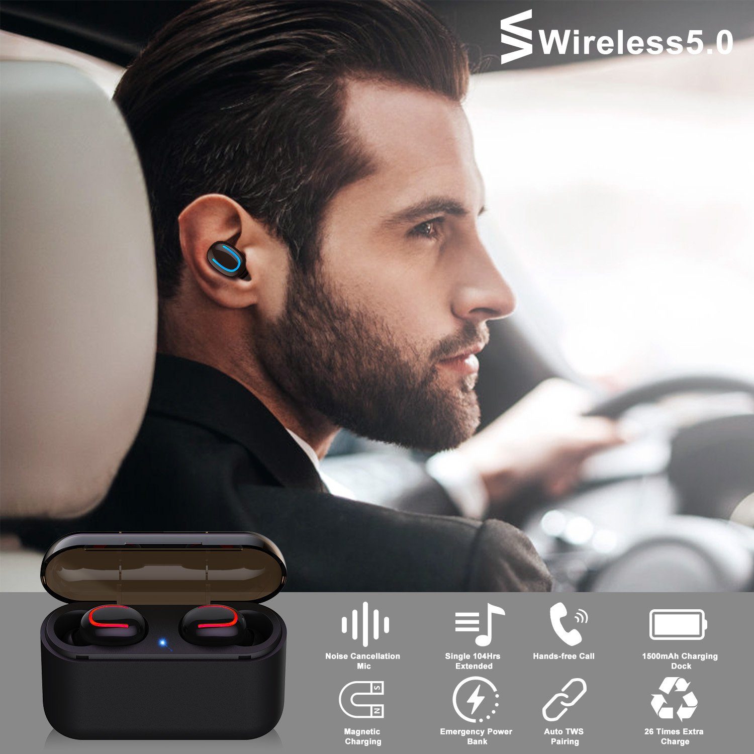 TWS Wireless 5.0 Earbuds Headphones & Audio - DailySale