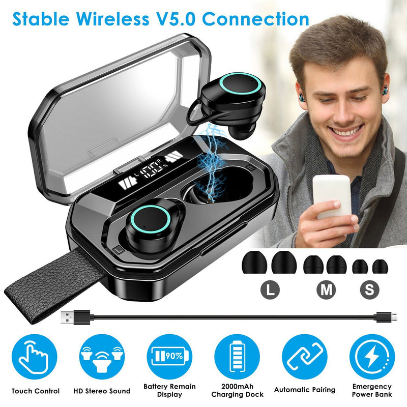 TWS Wireless 5.0 Earbuds Touch In-Ear Stereo Headsets Headphones & Audio - DailySale