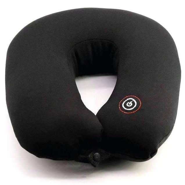 U-Shaped Massage Travel Neck Pillow Wellness & Fitness Black - DailySale