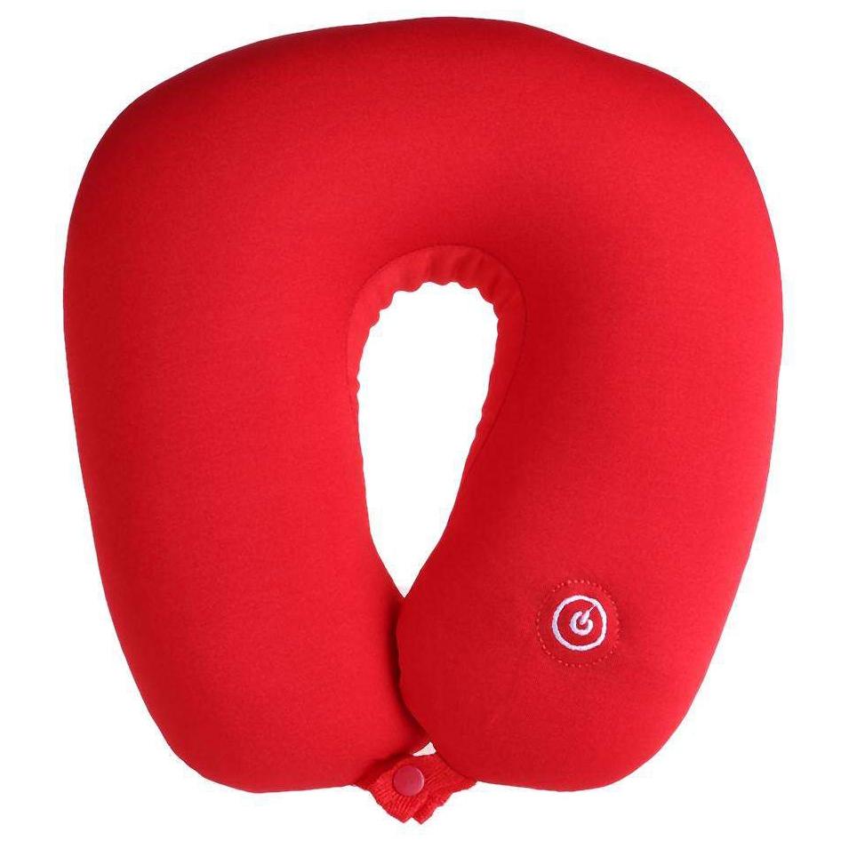 U-Shaped Massage Travel Neck Pillow Wellness & Fitness Red - DailySale