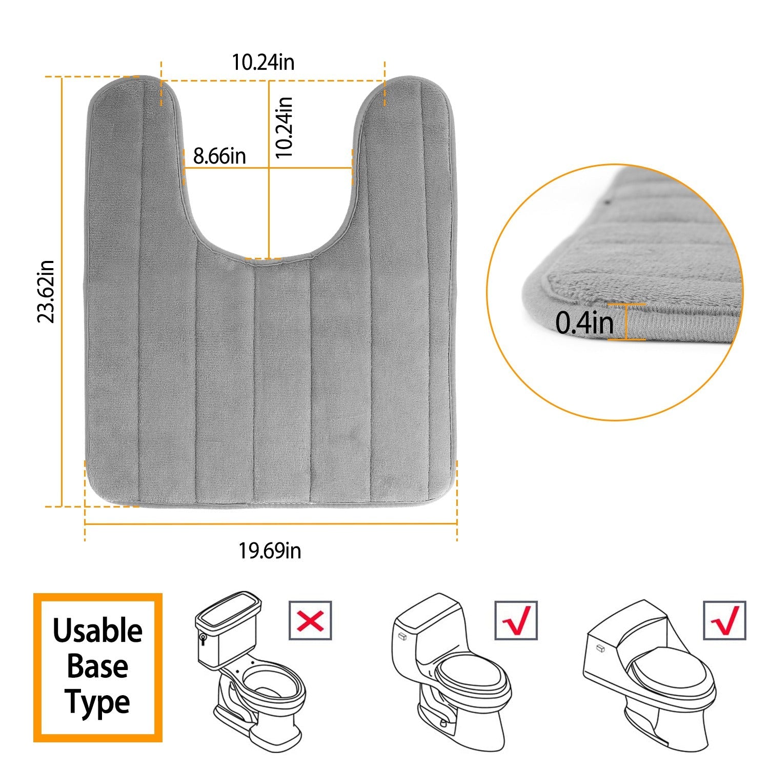 U Shaped Non-slip Toilet Mat Bath - DailySale