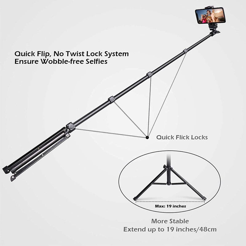 UBeesize 51" Extendable Tripod Stand with Bluetooth Remote Mobile Accessories - DailySale