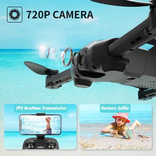 UDIRC Foldable RC Drone FPV WiFi Quadcopter w/ 720P HD Camera & 2 Batteries U73 Cameras & Drones - DailySale