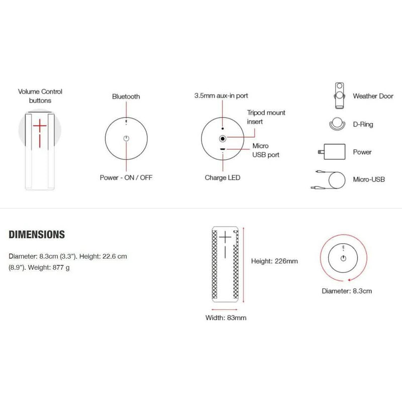 Ultimate Ears MEGABOOM Portable Waterproof & Shockproof Bluetooth Speaker Speakers - DailySale