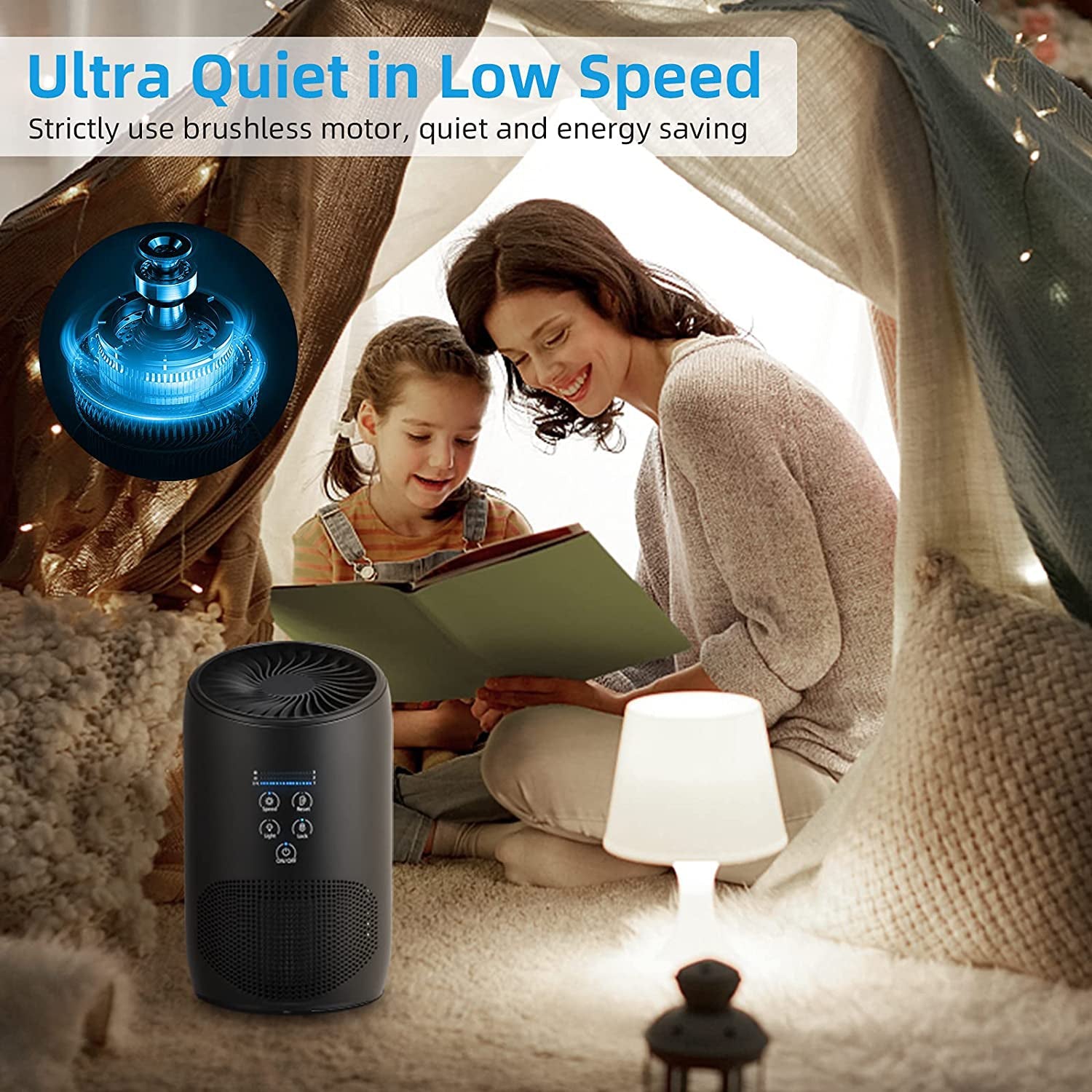 Ultra Quiet HEPA Air Purifier for Home Bedroom Wellness - DailySale