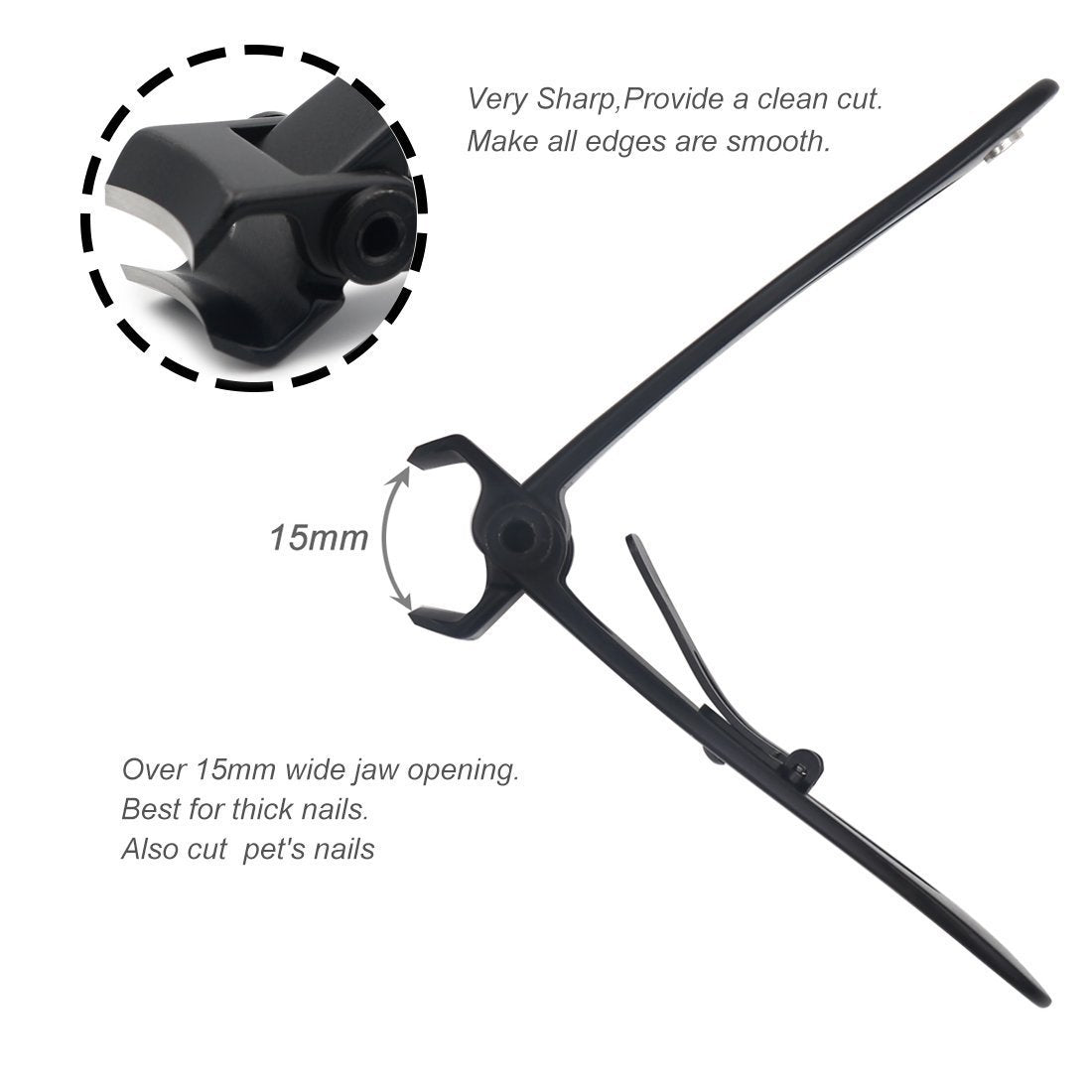 Jaw opening dimensions of Ultra Wide Jaw Opening Nail Clippers