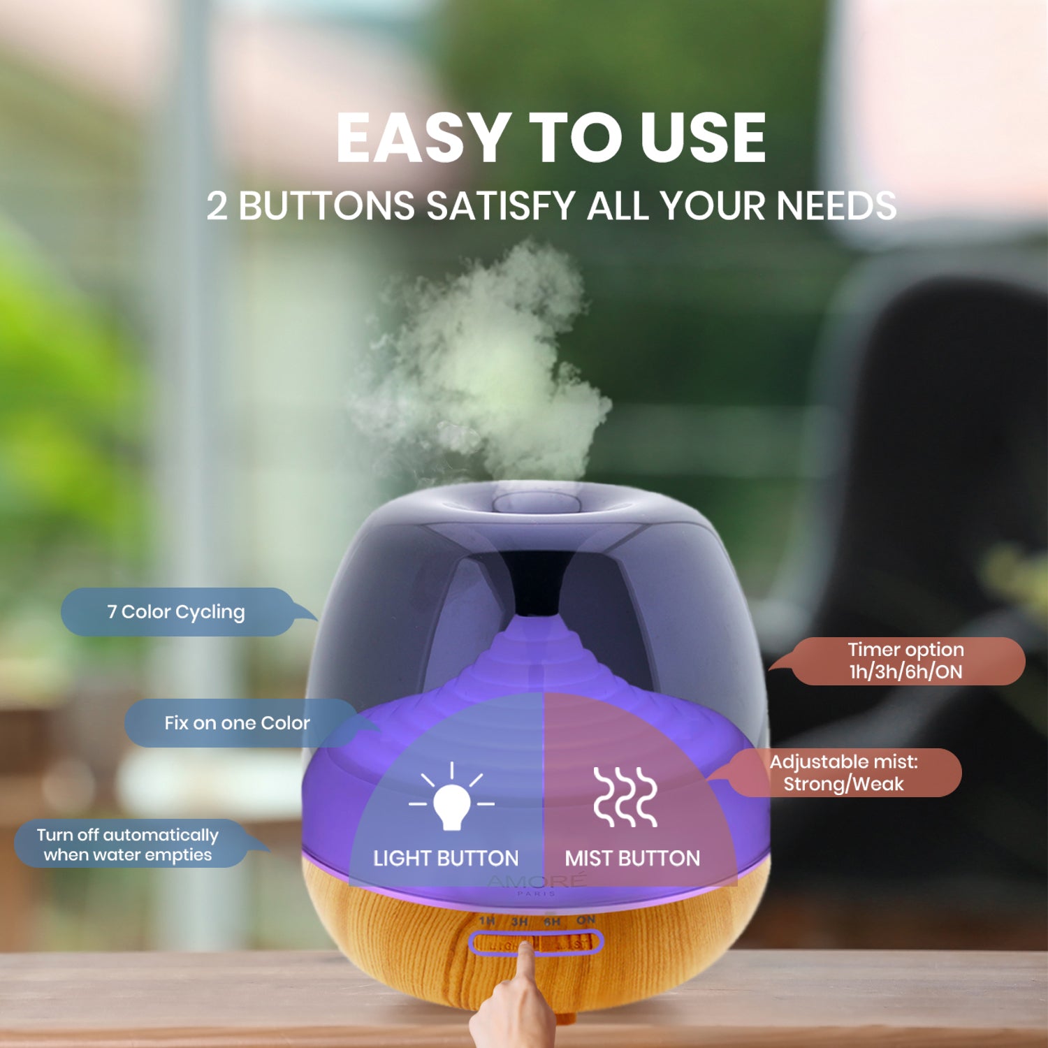 Ultrasonic Aromatherapy Cool Mist Humidifier Diffuser Wellness - DailySale