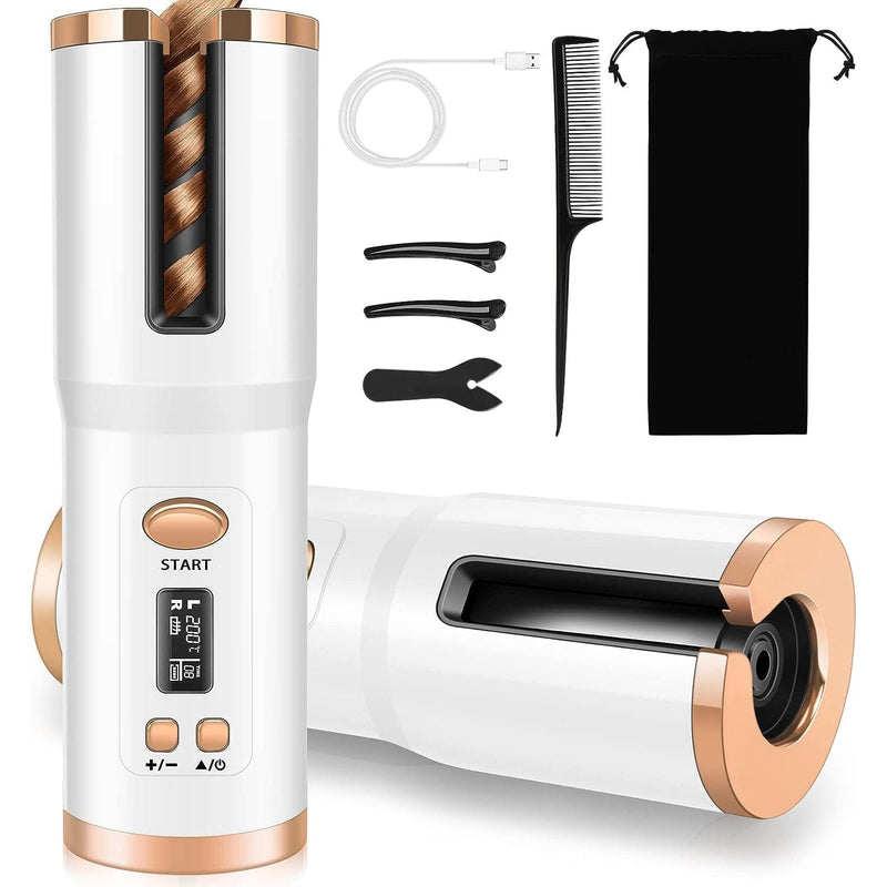 Unbound Cordless Automatic Hair Curler Beauty & Personal Care White - DailySale