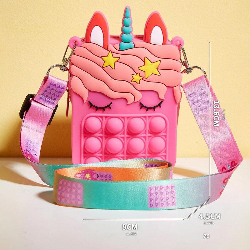 Unicorn Pop-it Bubble Fidget Handbag for Kids Toys & Games - DailySale