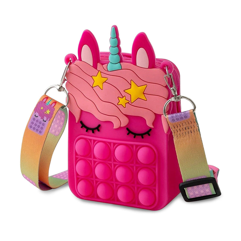 Unicorn Pop-it Bubble Fidget Handbag for Kids Toys & Games Fuchsia - DailySale