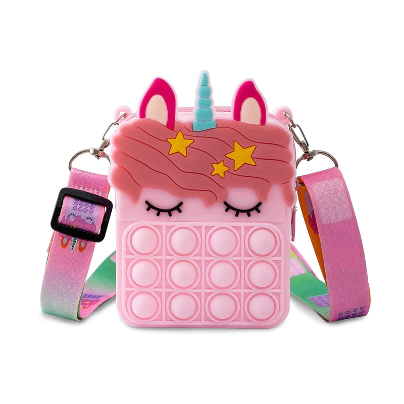 Unicorn Pop-it Bubble Fidget Handbag for Kids Toys & Games Light Pink - DailySale
