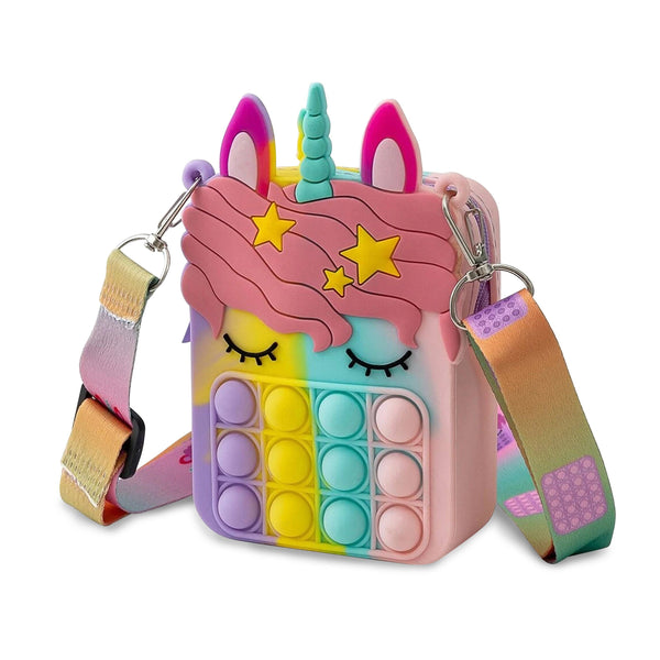 Unicorn Pop-it Bubble Fidget Handbag for Kids Toys & Games Rainbow - DailySale