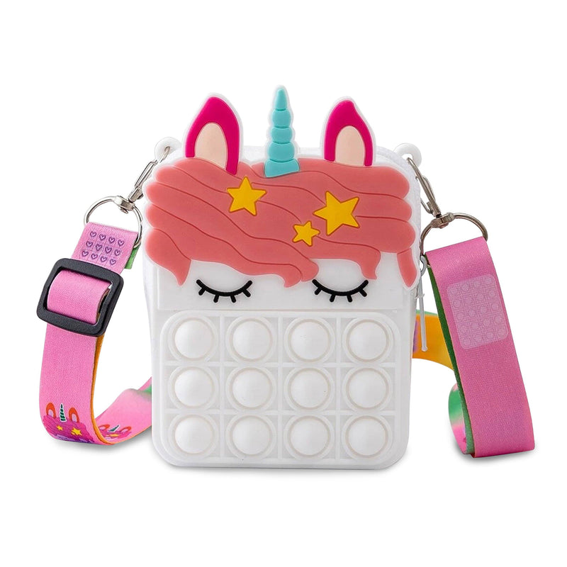 Unicorn Pop-it Bubble Fidget Handbag for Kids Toys & Games White - DailySale