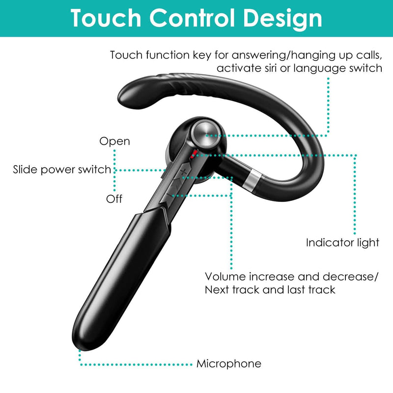 Unilateral V5.0 Wireless in-Ear Headset with Hook Headphones & Audio - DailySale