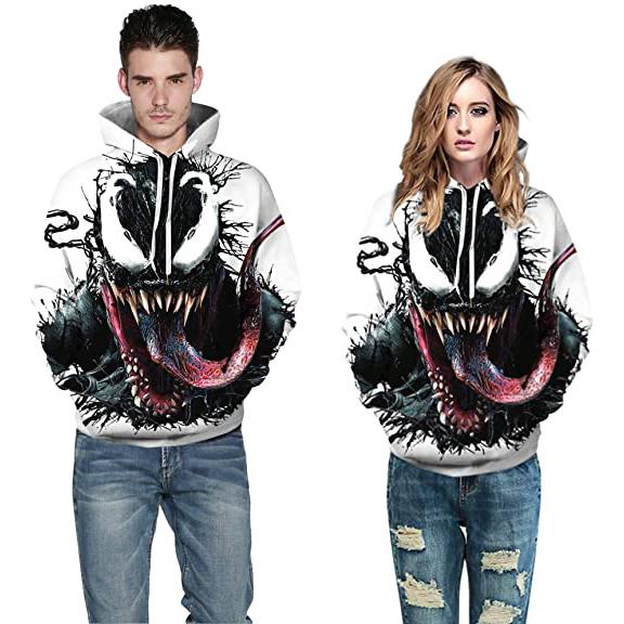 Unisex 3D Pattern Venom Printed Hoodies Men's Outerwear - DailySale