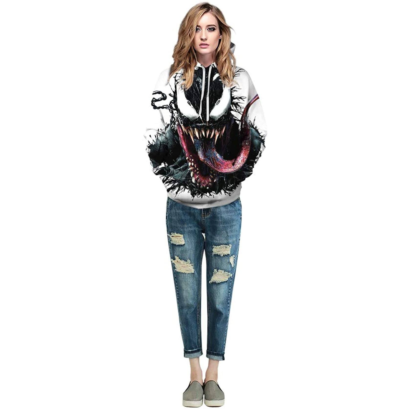 Unisex 3D Pattern Venom Printed Hoodies Men's Outerwear - DailySale