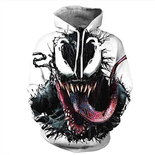 Unisex 3D Pattern Venom Printed Hoodies Men's Outerwear S - DailySale