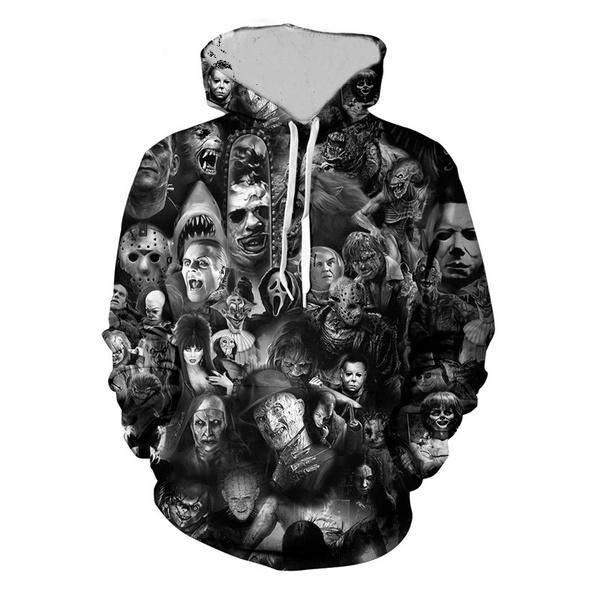 Unisex Characters Skull 3D Printed Hoodies Men's Outerwear Black S - DailySale