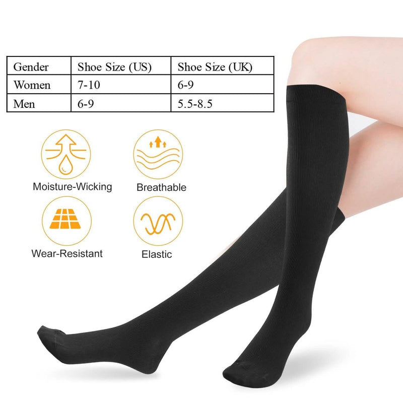 Unisex Compression Socks 15-20 mmHg Graduated Support Sports Fitness Wellness - DailySale