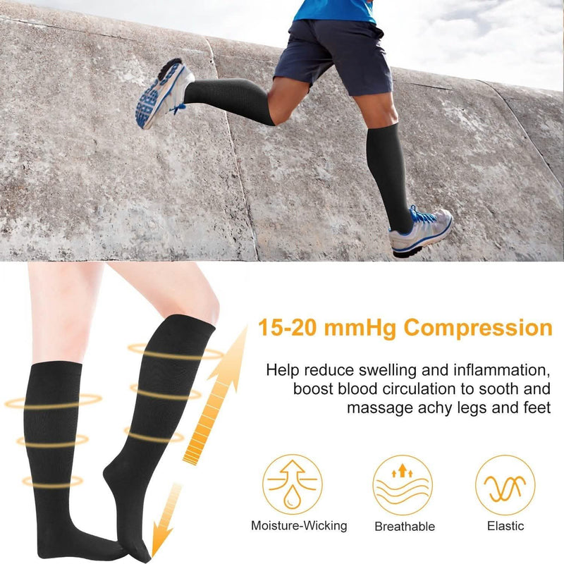 Unisex Compression Socks 15-20 mmHg Graduated Support Sports Fitness Wellness - DailySale