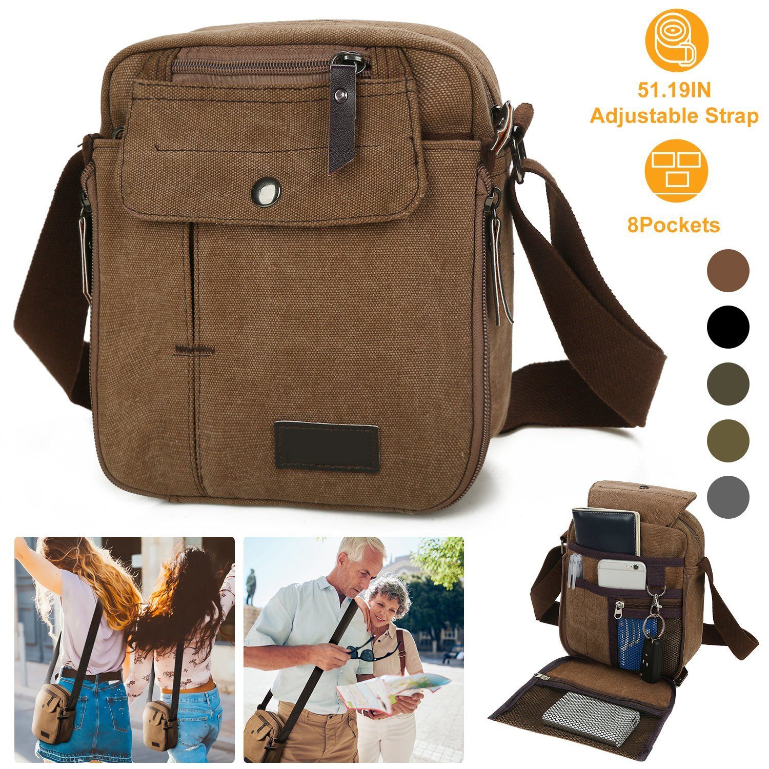 Unisex Crossbody Bags Canvas Bags & Travel - DailySale