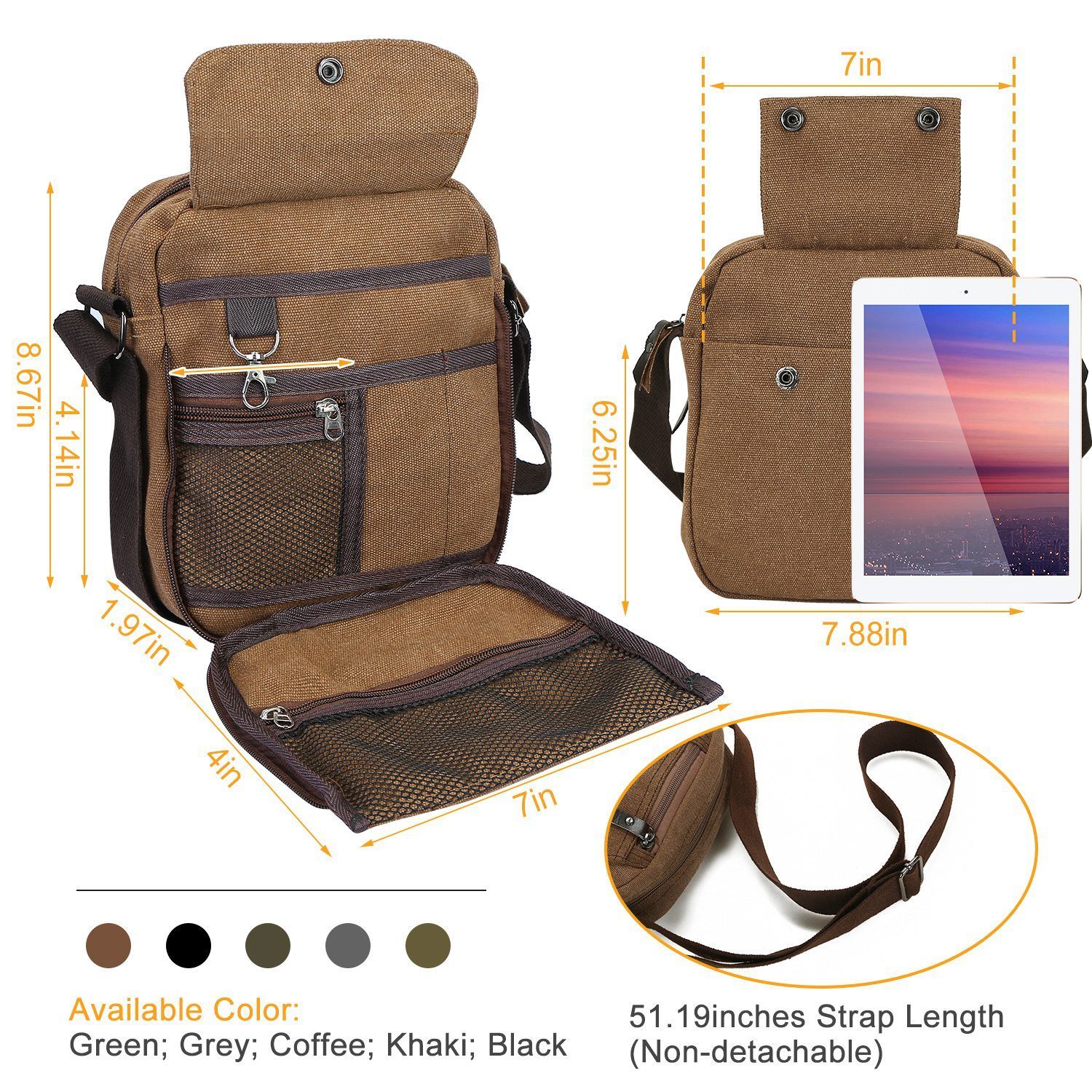 Unisex Crossbody Bags Canvas Bags & Travel - DailySale