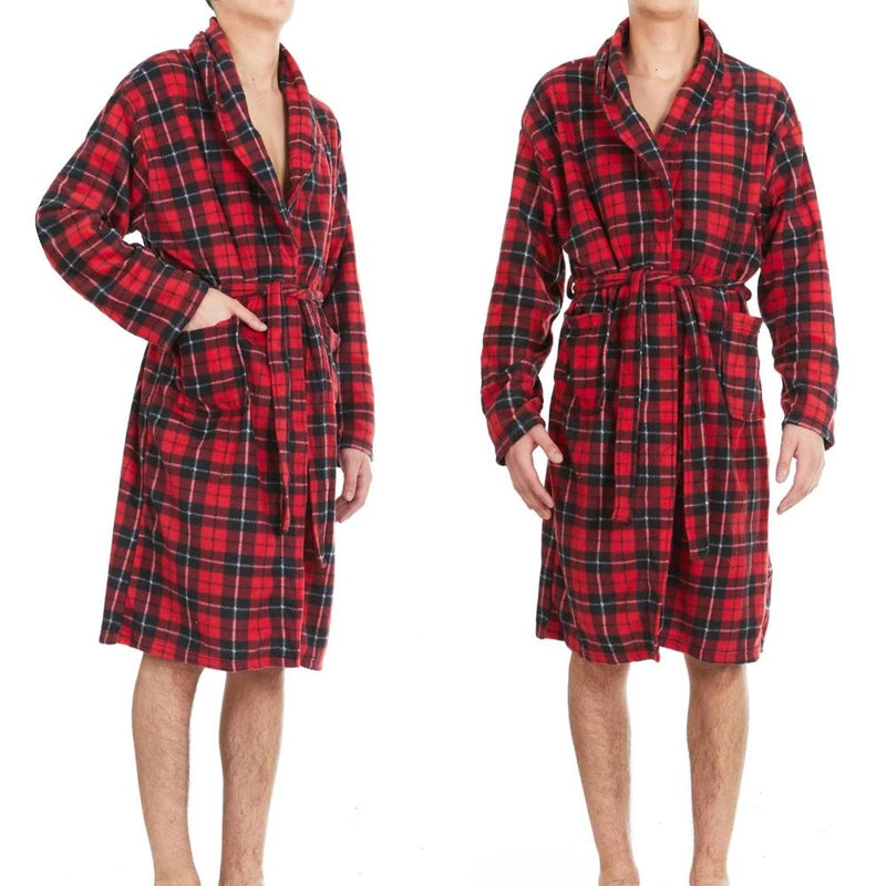 Unisex Fleece Robe with Pockets - Assorted Colors Women's Apparel Red - DailySale
