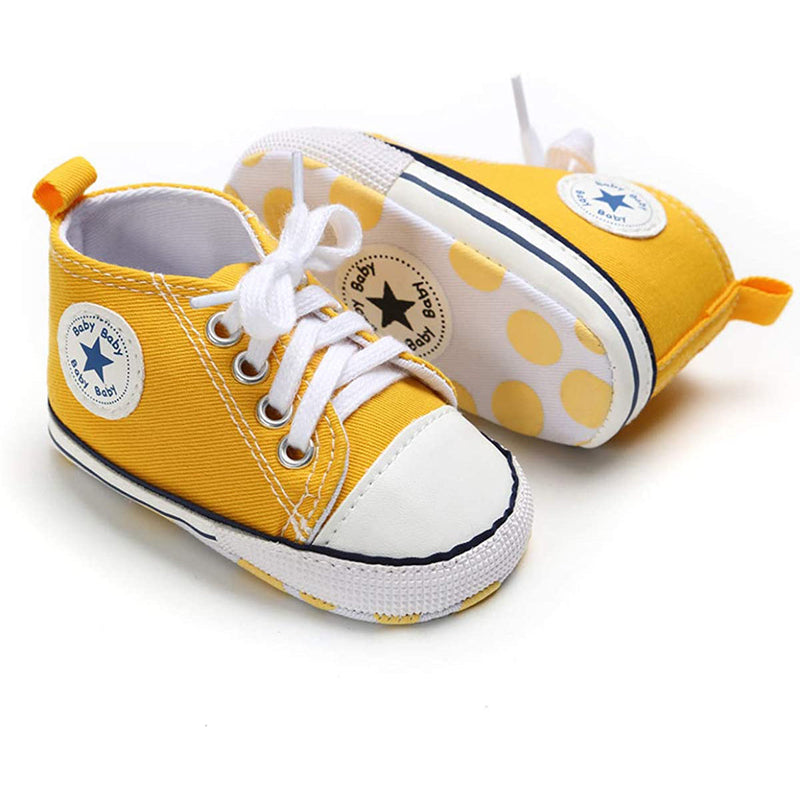 Unisex High Top Sneaker Soft Anti-Slip Sole Newborn Infant Denim Shoes