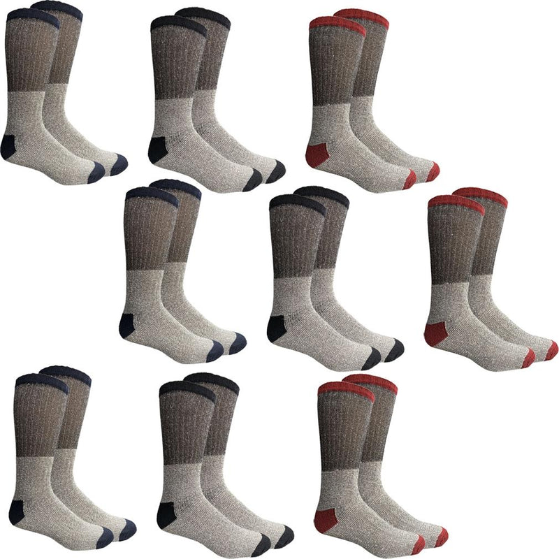 Unisex Insulated Thermal Cotton Cold Weather Crew Socks Women's Apparel 9 Pack - DailySale