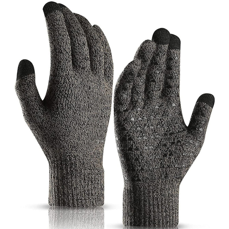 Unisex Knit 360° Whole Palm Touchscreen Antislip Gloves Men's Shoes & Accessories Light Gray L - DailySale