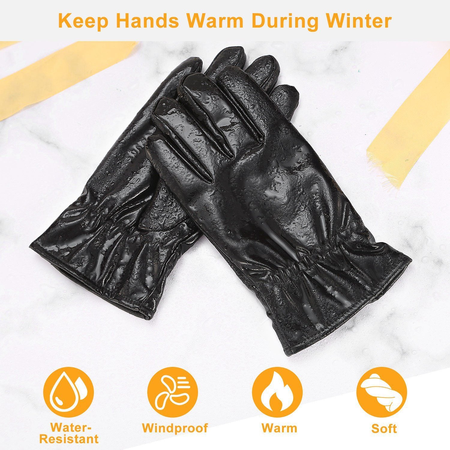 Unisex Leather Winter Warm Gloves Women's Accessories - DailySale