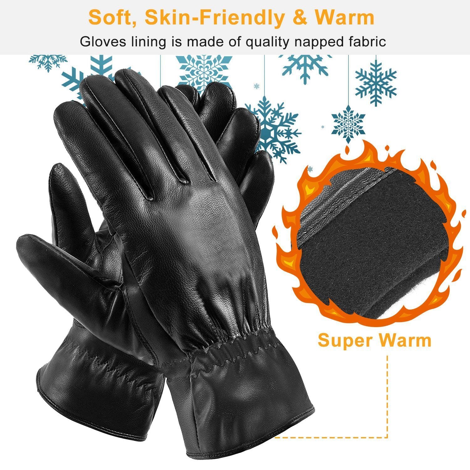 Unisex Leather Winter Warm Gloves Women's Accessories - DailySale