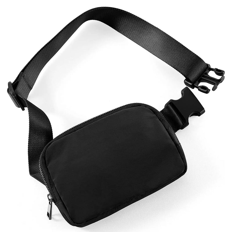 Unisex Mini Belt Bag with Adjustable Straps Small Belt Bag Bags & Travel Black - DailySale